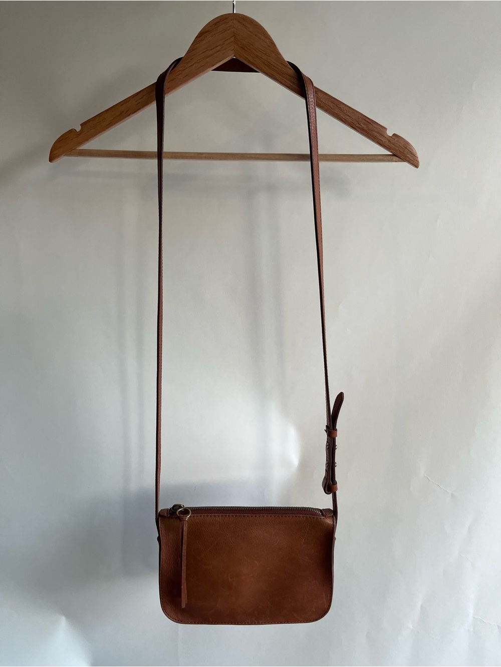 Madewell Leather Crossbody Bag Brown Small Minimalist Preppy Adjustable EUC